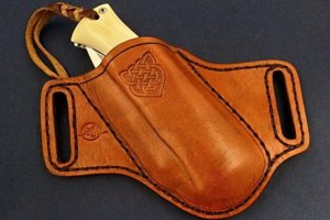 Citadel leather pouch for big pocket knife