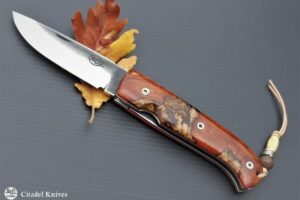 Citadel Forest Bluebeech and Leather Sheath- Kitchen Knife. - DepDep