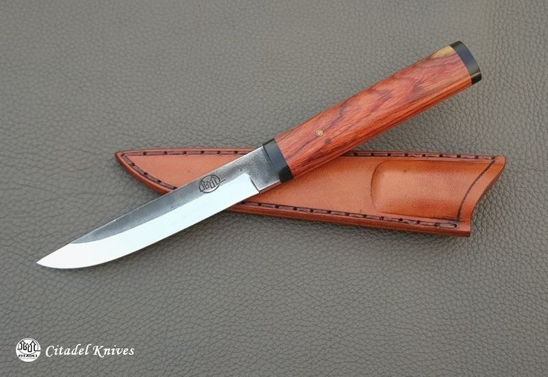 Citadel Steak Knife With Leather Sheath- Fixed Blade Knife. - DepDep