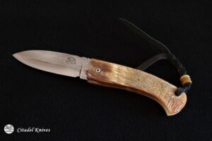 Citadel “Aizto Damascus- Ox Horn”- Friction folding knife