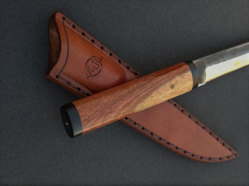Citadel Steak Knife With Leather Sheath- Fixed Blade Knife. - DepDep