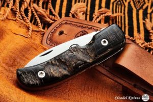 Citadel Coubi Horn with Leather Sheath- Folding Knife.