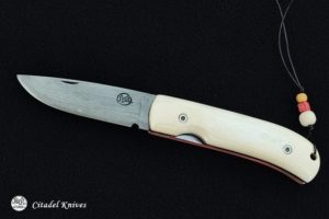 Citadel Fidel #2 Bone-Damascus- Folding Knife.