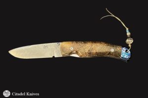 Citadel Husky “PANTHERA” Damascus with his sheath- Folding Knife.