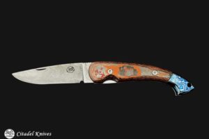 Citadel Trident Damas- Fat Carbone- Couteau de Poche.
