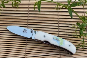 Citadel Liner Lock Pocket Knife Coubi RUARUS- Scrimshaw Knife