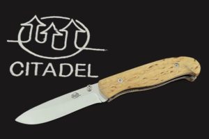 Citadel Narvik Liner Lock Folding Knife- Birch wood handle Scales.